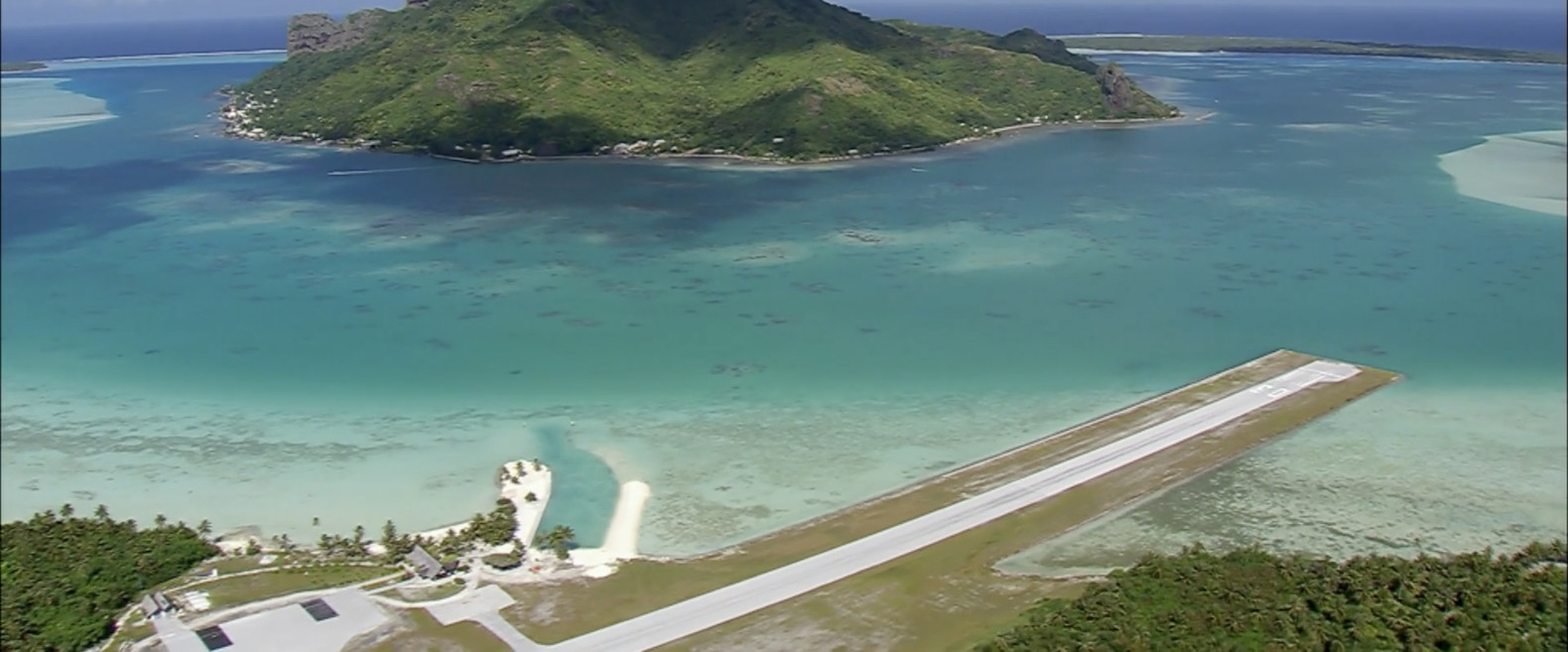 Piste d'aéroport en Polynésie